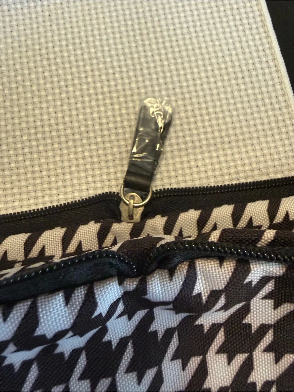Black & White Houndstooth Travel/Duffel Bag